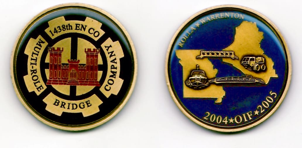 Round shaped, gold edge colored enameled coin 1¾ inches in diameter.