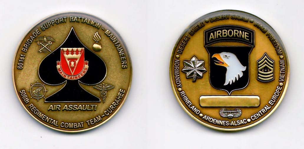 Round shaped, brass colored coin 1-5/8 inches in diameter.