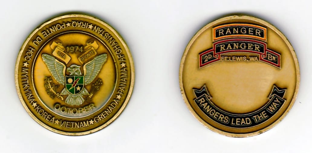 Round shaped, antique brass colored coin 1-3/4 inches in diameter.