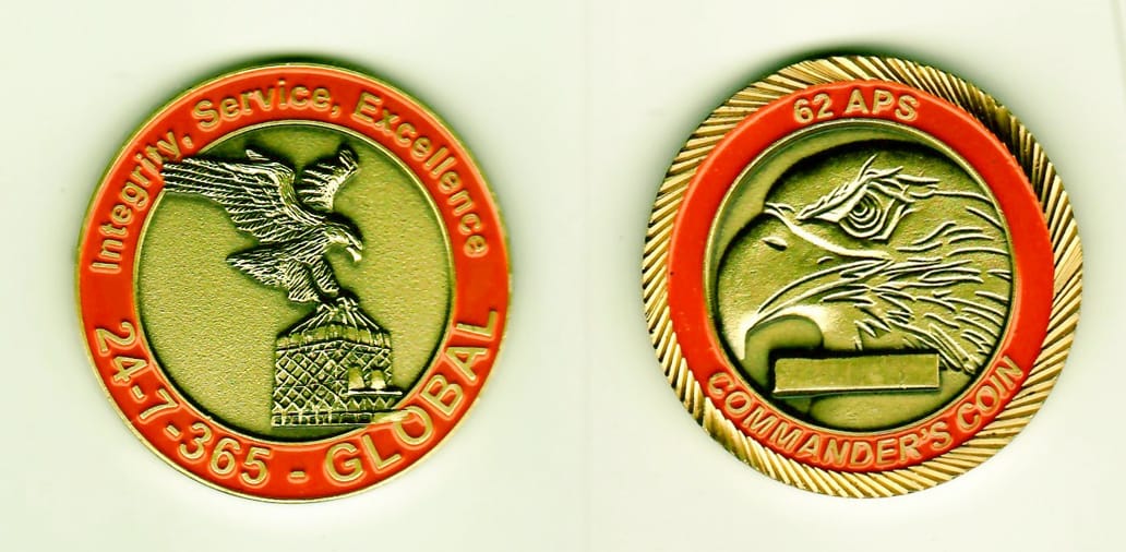 Round shaped, antique brass colored coin 1-3/4 inches in diameter.