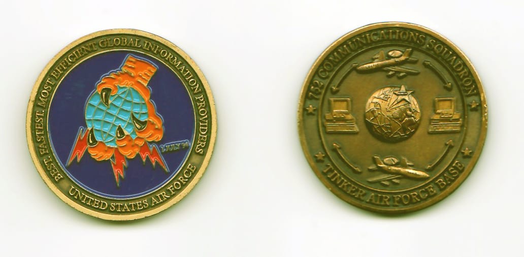 Round shaped, bronze colored coin, 1-1/2 inches in diameter.