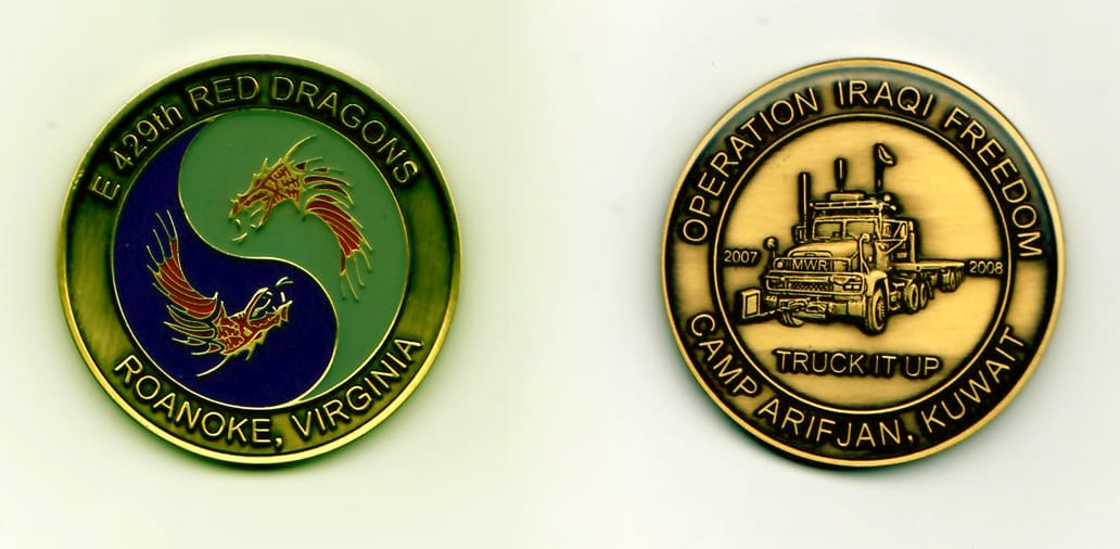 Round shaped, bronze colored coin, 1-3/4 inches in diameter.