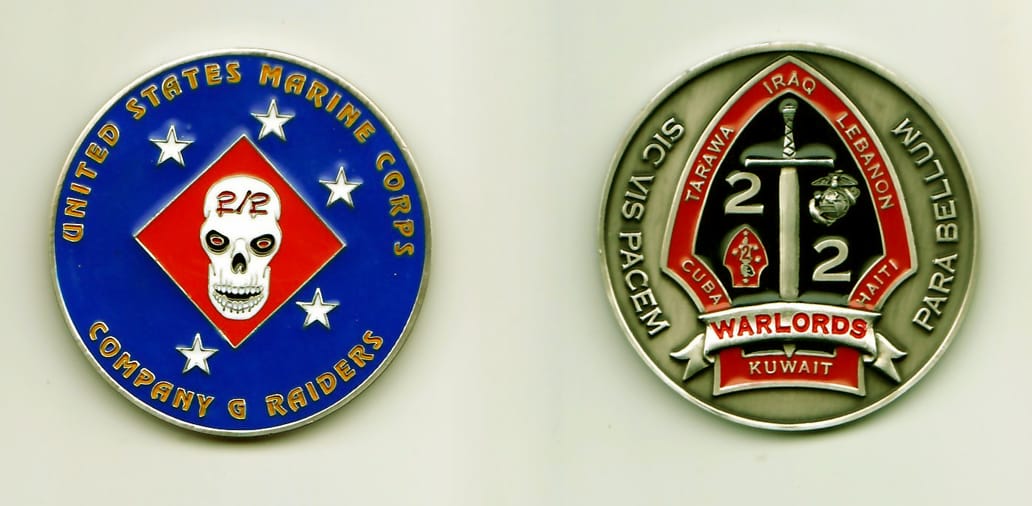 Round shaped, pewter colored coin, 1-5/8 inches in diameter.