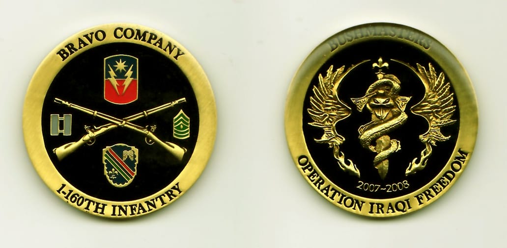 Round shaped, gold colored coin, 1-5/8 inches in diameter.