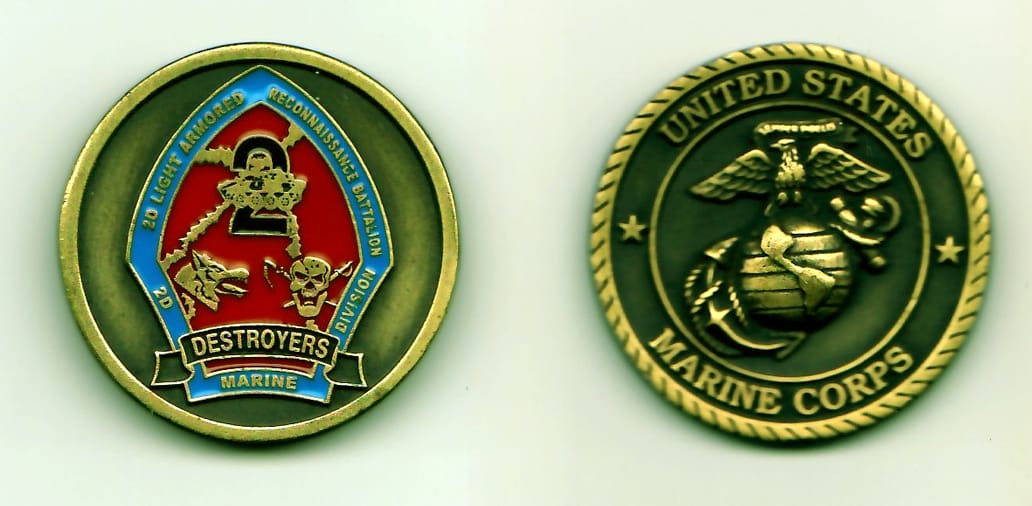 Round shaped, antique brass colored coin, 1-1/4 inches in diameter.