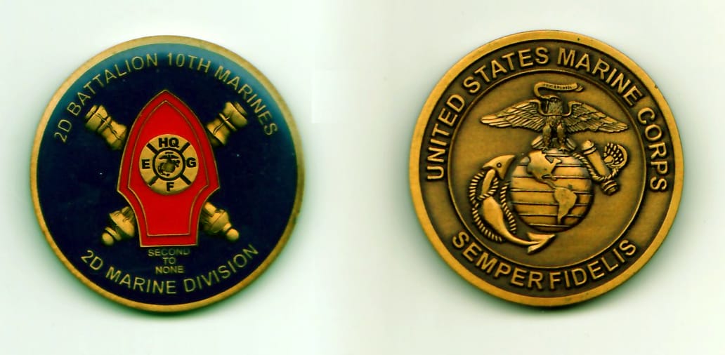 Round shaped, antique brass colored coin, 1-1/4 inches in diameter.