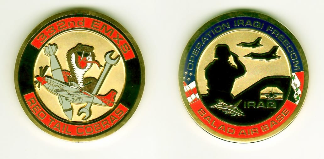 Round shaped, gold colored coin, 1-11/16 inches in diameter.