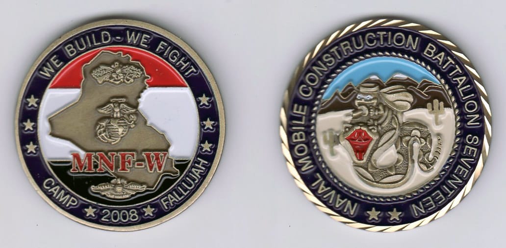 Round shaped, antique brass colored coin, 1- 13/16 inches in diameter.