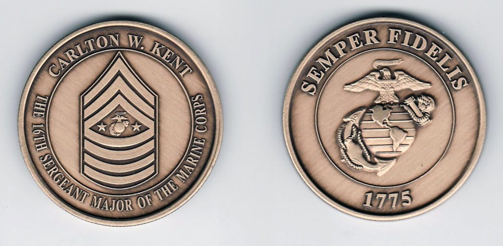 Round shaped, antique brass colored coin, 1-5/8 inches in diameter.