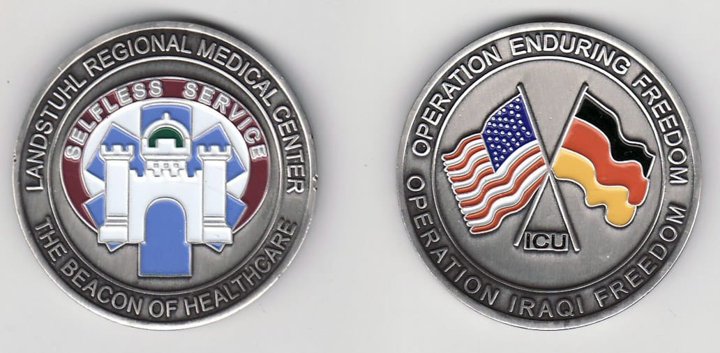 Round shaped, silver colored coin, 1- 13/16 inches in diameter.