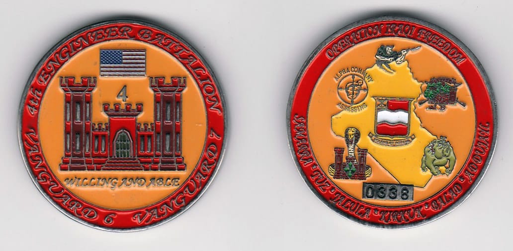 Round shaped, antique silver colored coin, 1-5/8 inches in diameter.