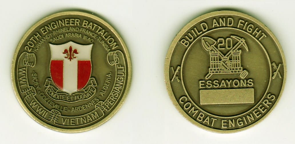 Round shaped, brass colored coin, 1- 1/4 inches in diameter.