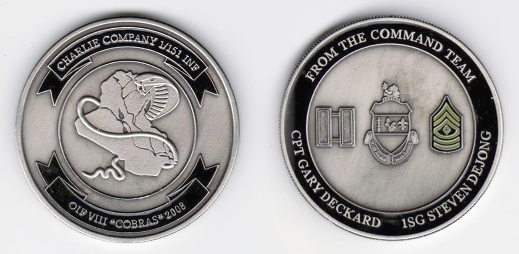 Round shaped, antique pewter colored coin, 1- 13/16 inches in diameter.