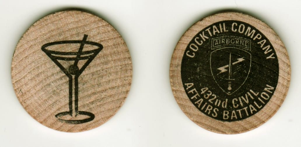 Round shaped, wood pog, 1-1/4 inches in diameter.