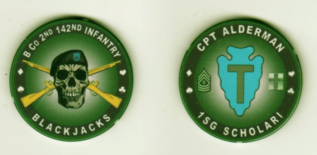 Round shaped, green colored plastic poker chip, 1 1/4 inches in diameter.