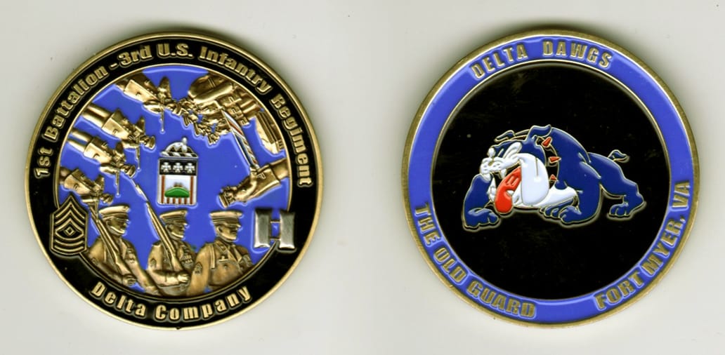 Round shaped, brass colored coin, 2 1/8 inches in diameter.