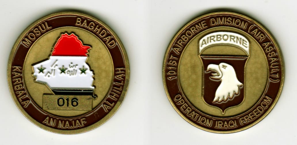 Round shaped, brass colored coin, 1 1/2  inches in diameter.