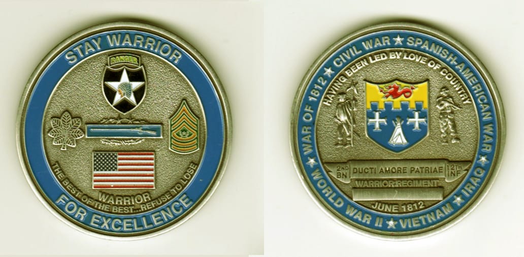 Round shaped, pewter colored coin, 2  1/8 inches in diameter.