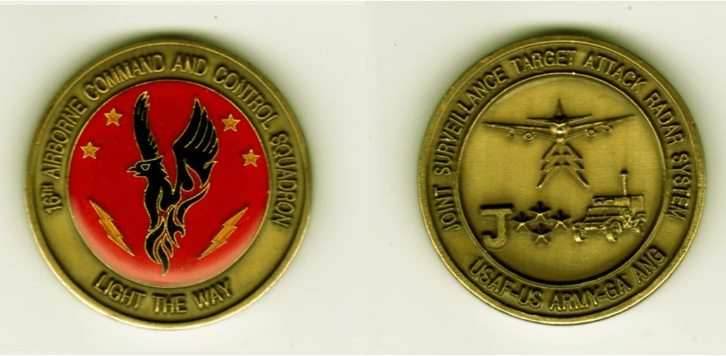 Round shaped, brass colored coin, 1 3/8  inches in diameter.