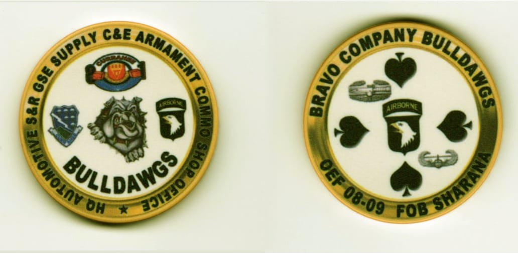 Round shaped, poker chip, 1 3/8  inches in diameter.