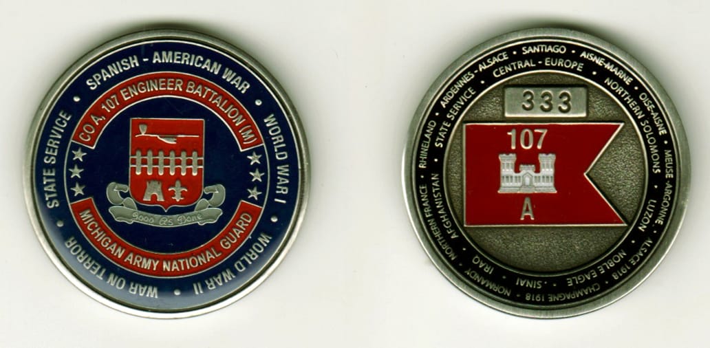 Round shaped, silver colored coin, 1 3/8  inches in diameter.