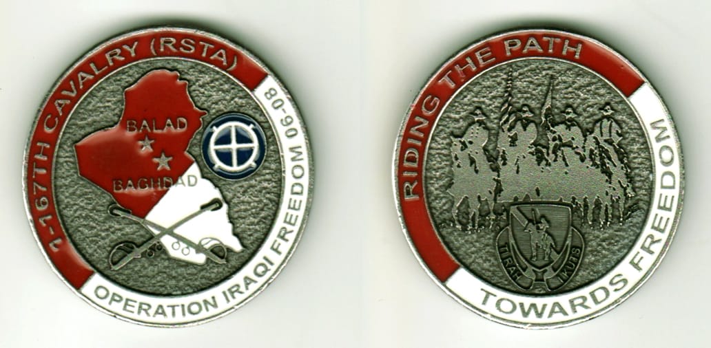 Round shaped, pewter colored coin, 1 11/16  inches in diameter.