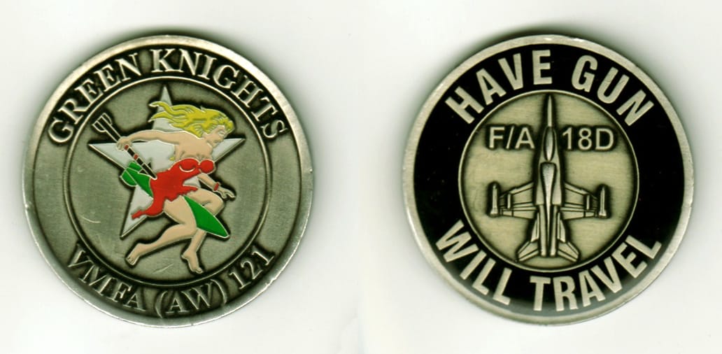 Round shaped, antique brass colored coin, 1 11/16  inches in diameter.