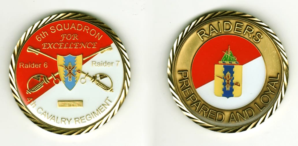 Round shaped, brass colored coin, 2 1/8 inches in diameter.