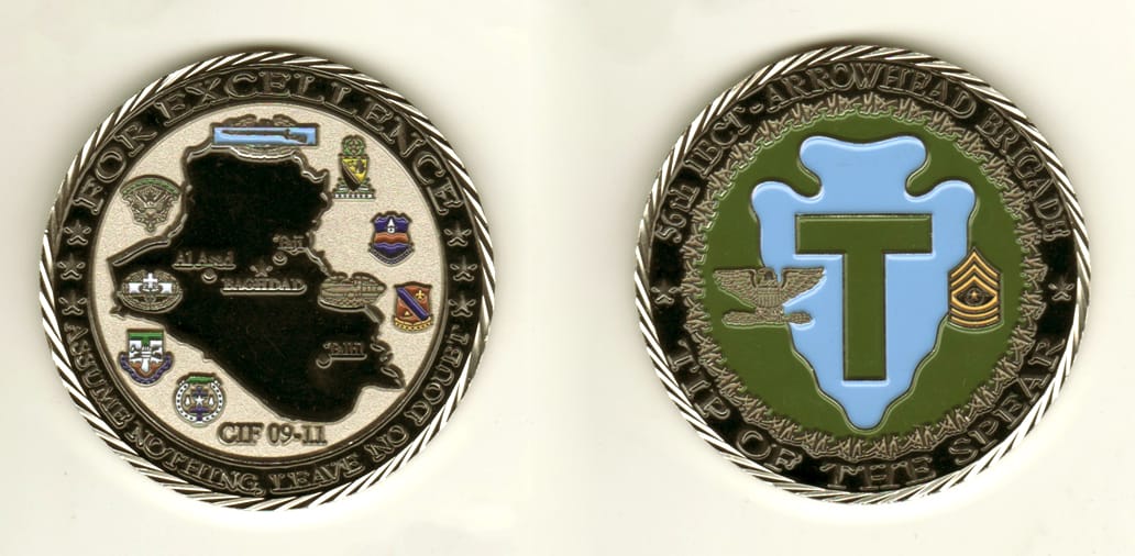 Round shaped, silver colored coin, 2 9/16 inches in diameter.