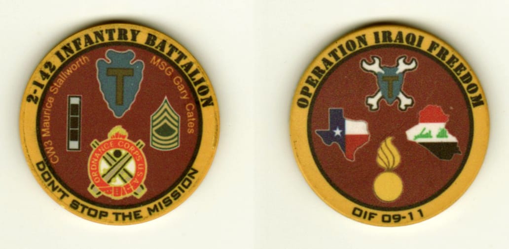 Round shaped poker chip, 1 1/2 inches in diameter.