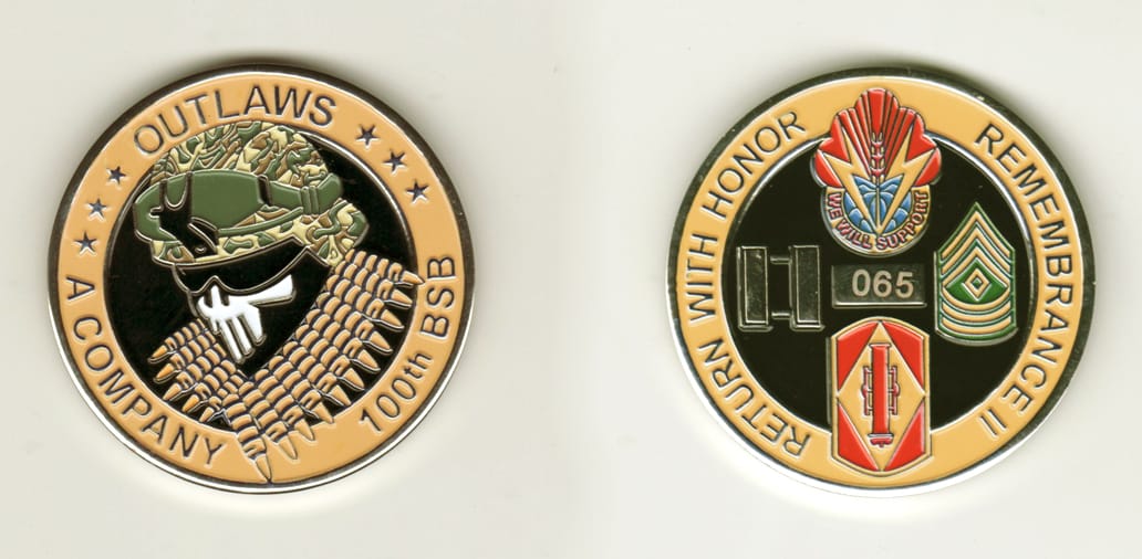 Round shaped, silver colored coin, 2 1/8 inches in diameter.