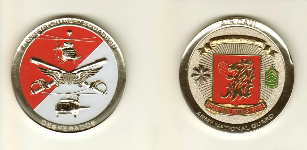 Round shaped, silver colored coin, 1 3/4 inches in diameter.