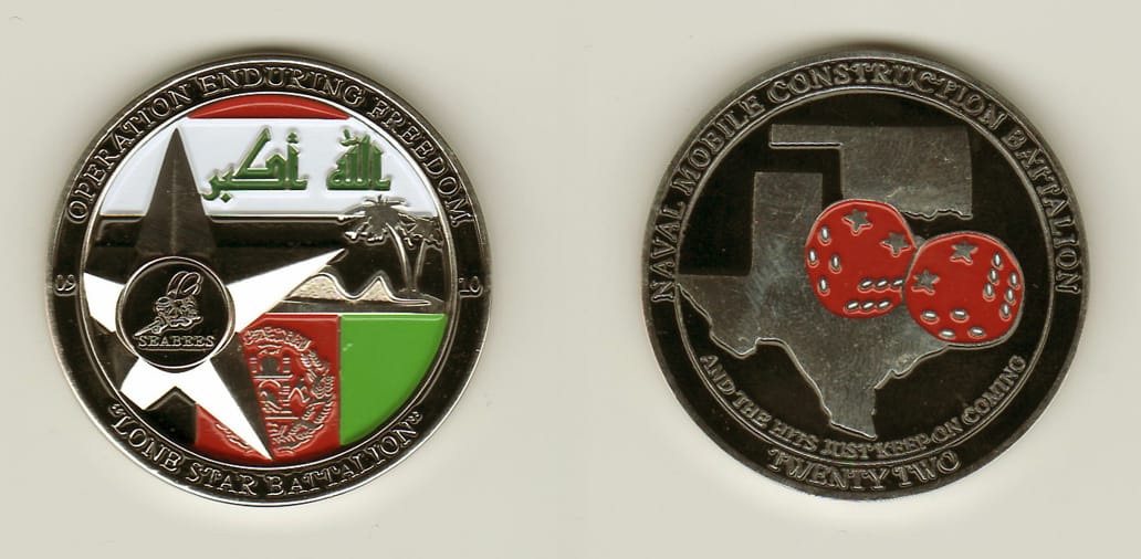 Round shaped, silver colored coin, 1-9/16 inches in diameter.