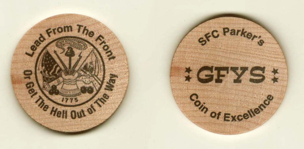 Round shaped, wooden poker chip, 1-1/2 inches in diameter.