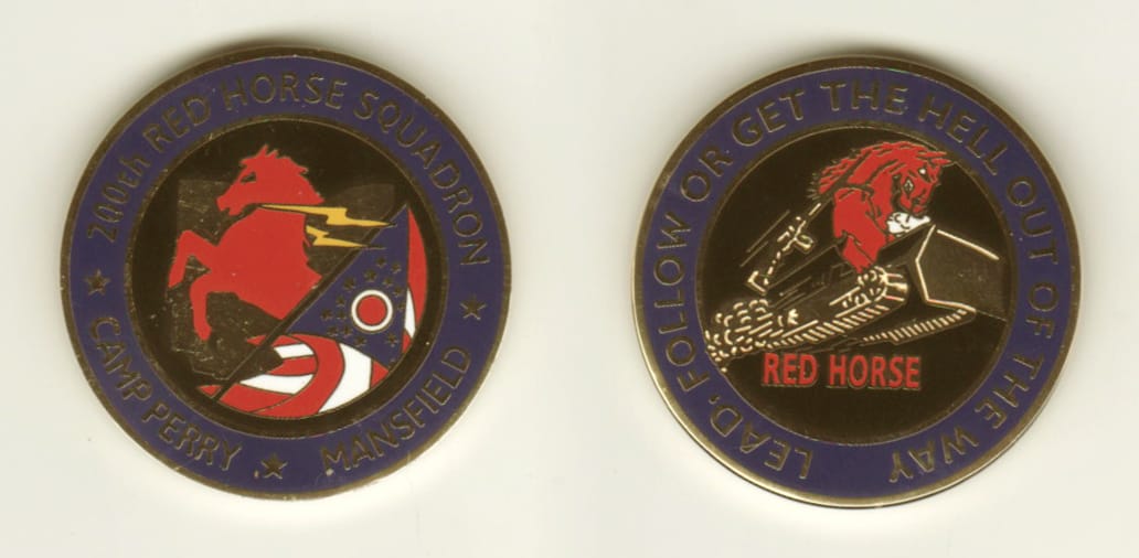 Round shaped, gold colored coin, 1-1/2 inches in diameter.