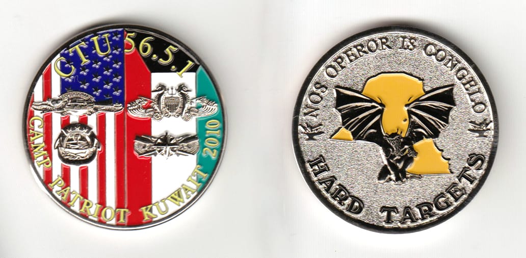 Round shaped, silver colored coin 1-3/4 inches in diameter.