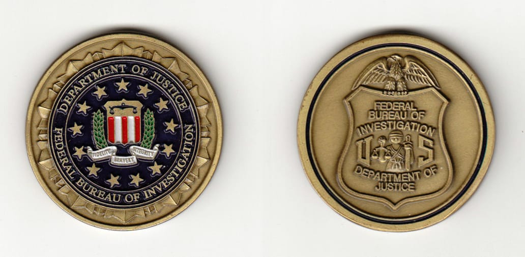 Round shaped, antique brass colored coin 1-3/4 inches in diameter.