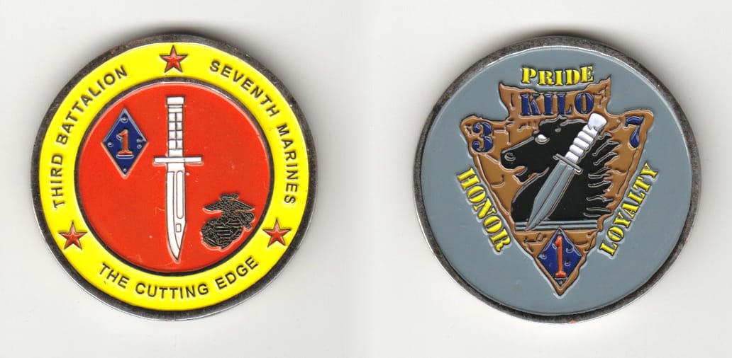 Round shaped, silver colored coin 1-3/4 inches in diameter.