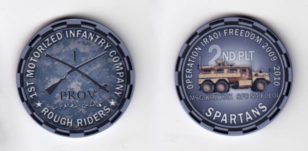 Round shaped, gray colored poker chip 1-5/8 inches in diameter.