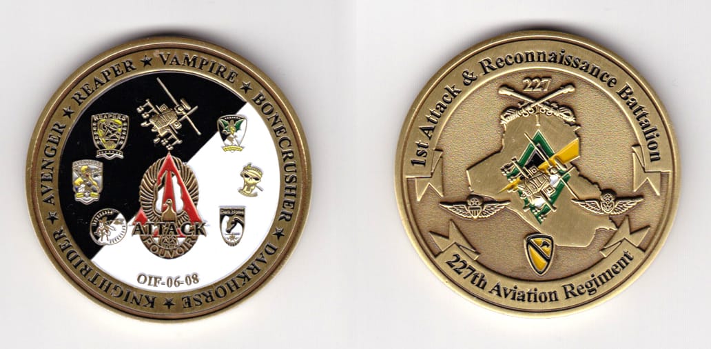 Round shaped,  brass colored coin 2 inches in diameter.