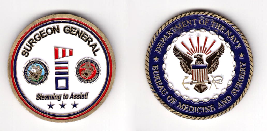 Round shaped,  brass colored coin 2 inches in diameter.