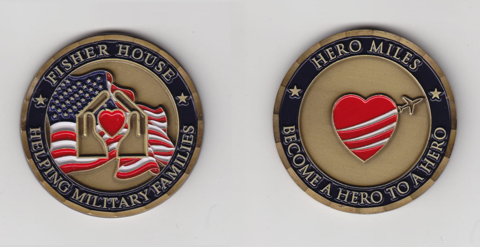 Round shaped, brass colored coin, 2  inches in diameter.