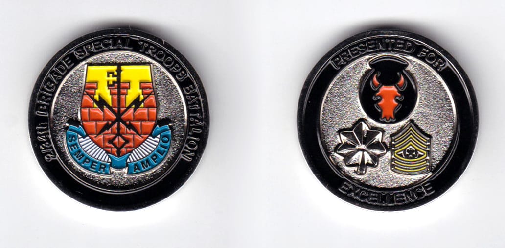 Round shaped, silver colored coin, 1-1/4 inches in diameter.