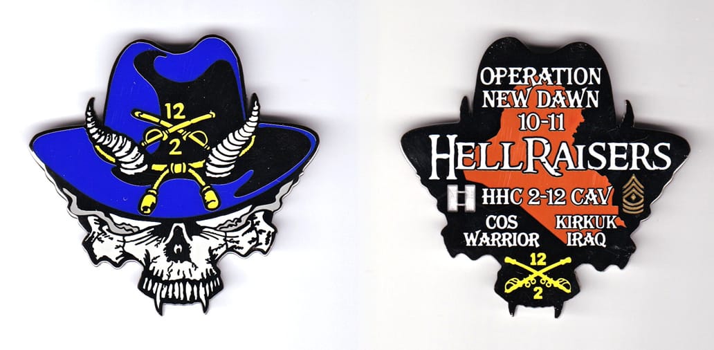 Skull with Stetson hat shaped, silver colored coin, 2-1/2 inches wide x 2-1/2 inches high.