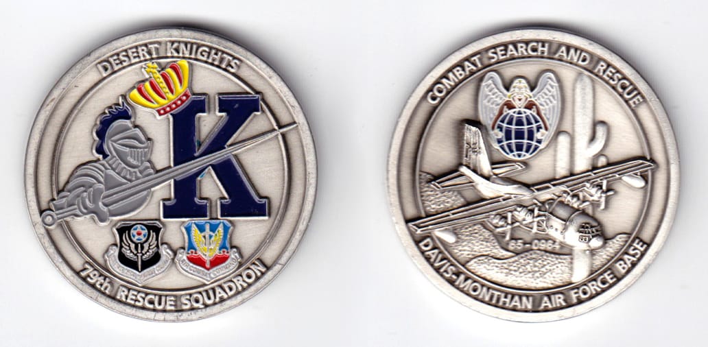 Round shaped, silver colored coin, 1-3/4 inches in diameter.