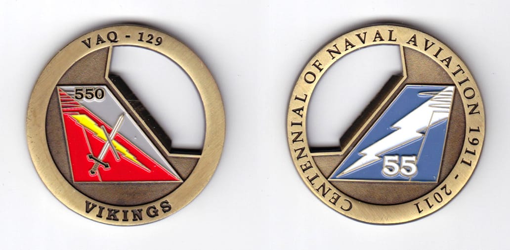 Round shaped, brass colored coin, 1-3/4 inches in diameter.