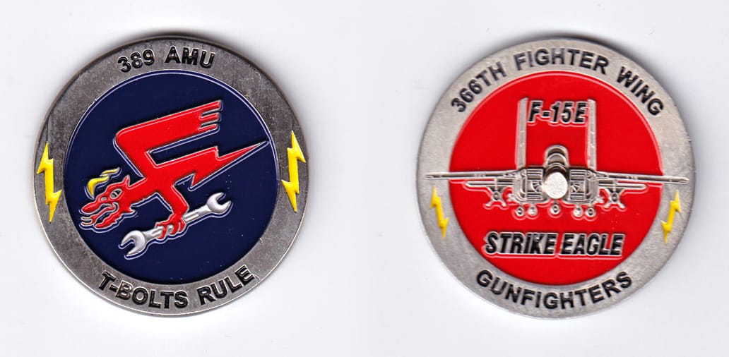 Round shaped, silver colored coin, 1-5/8 inches in diameter.