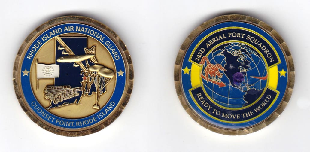 Round shaped, brass colored coin, 1-9/16 inches in diameter.