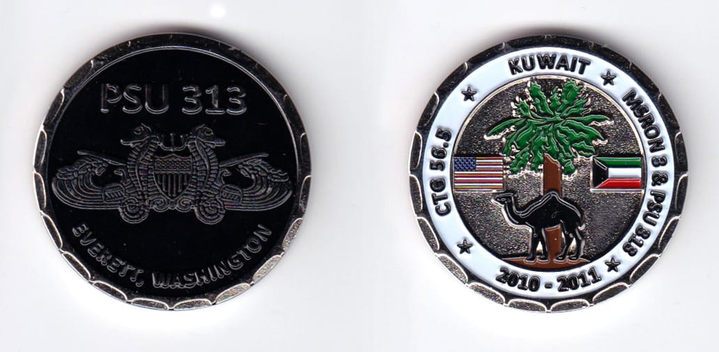 Round shaped, silver colored coin, 1-1/2 inches in diameter.