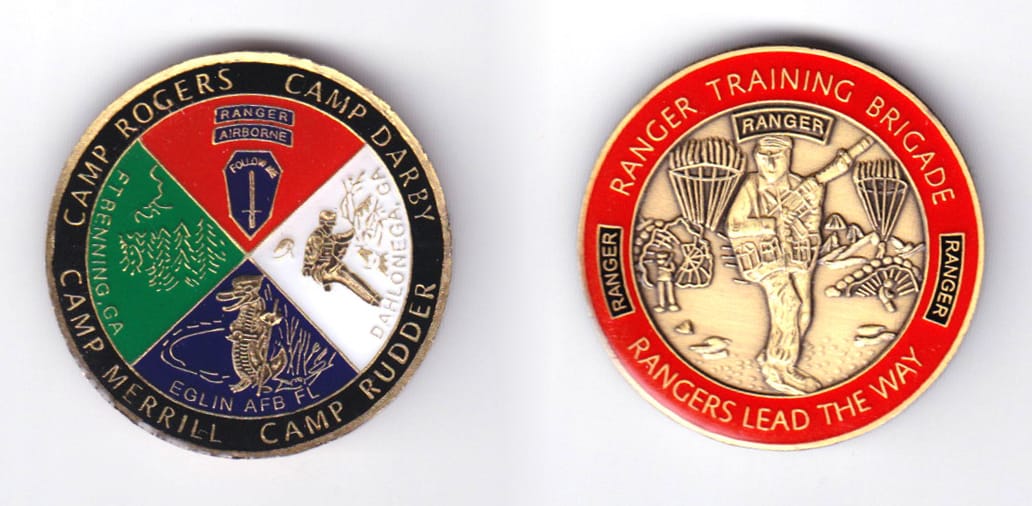 Round shaped, brass colored coin, 1-1/2 inches in diameter.